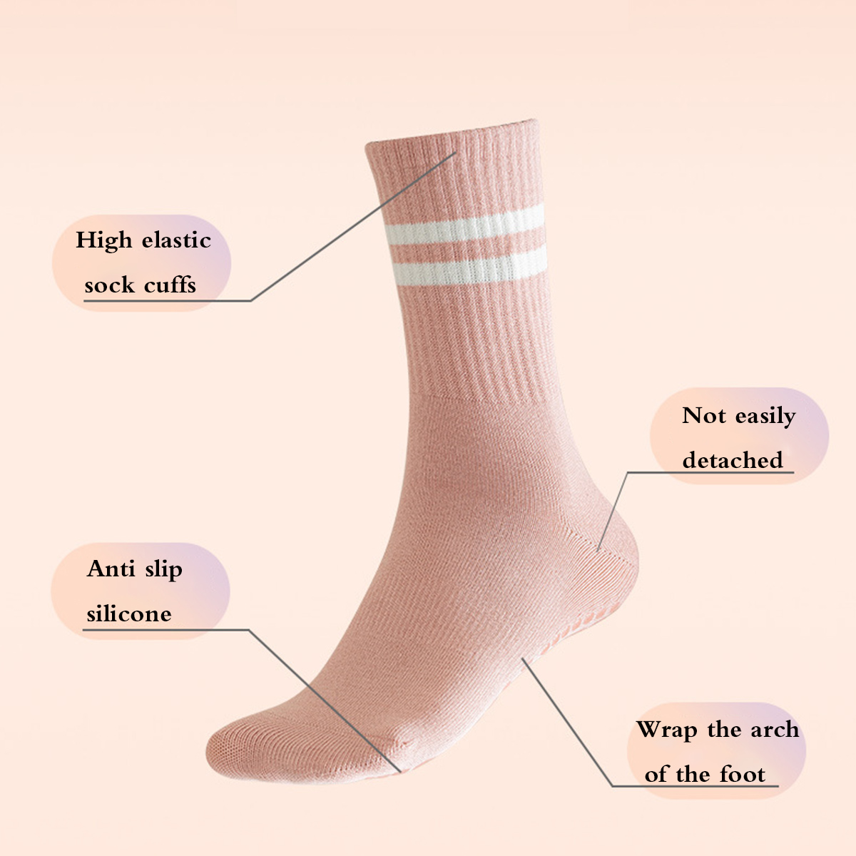 Pilates Socks with Grips for W - Pilates Yoga And Barre recensione e prezzo