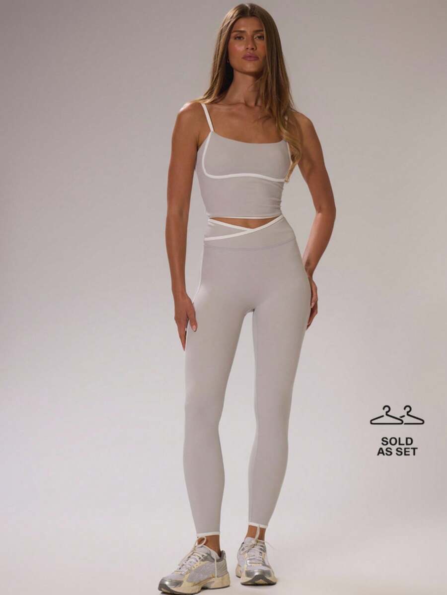 Contrast Piping Fitted Crop To - Pilates Yoga Leggings recensione e prezzo