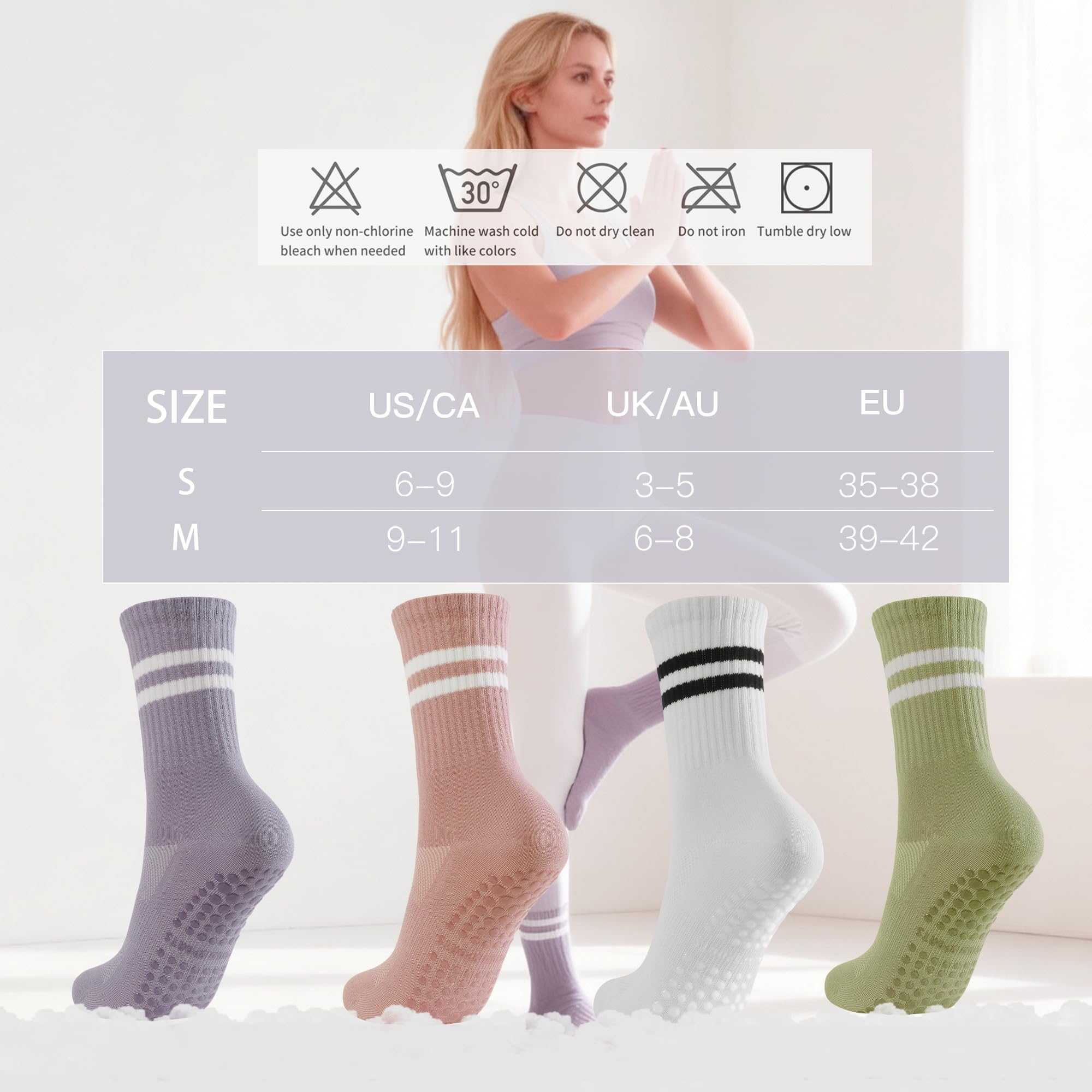 4 pairs BUDERMMY Pilates Socks - Pilates Yoga And Barre recensione e prezzo
