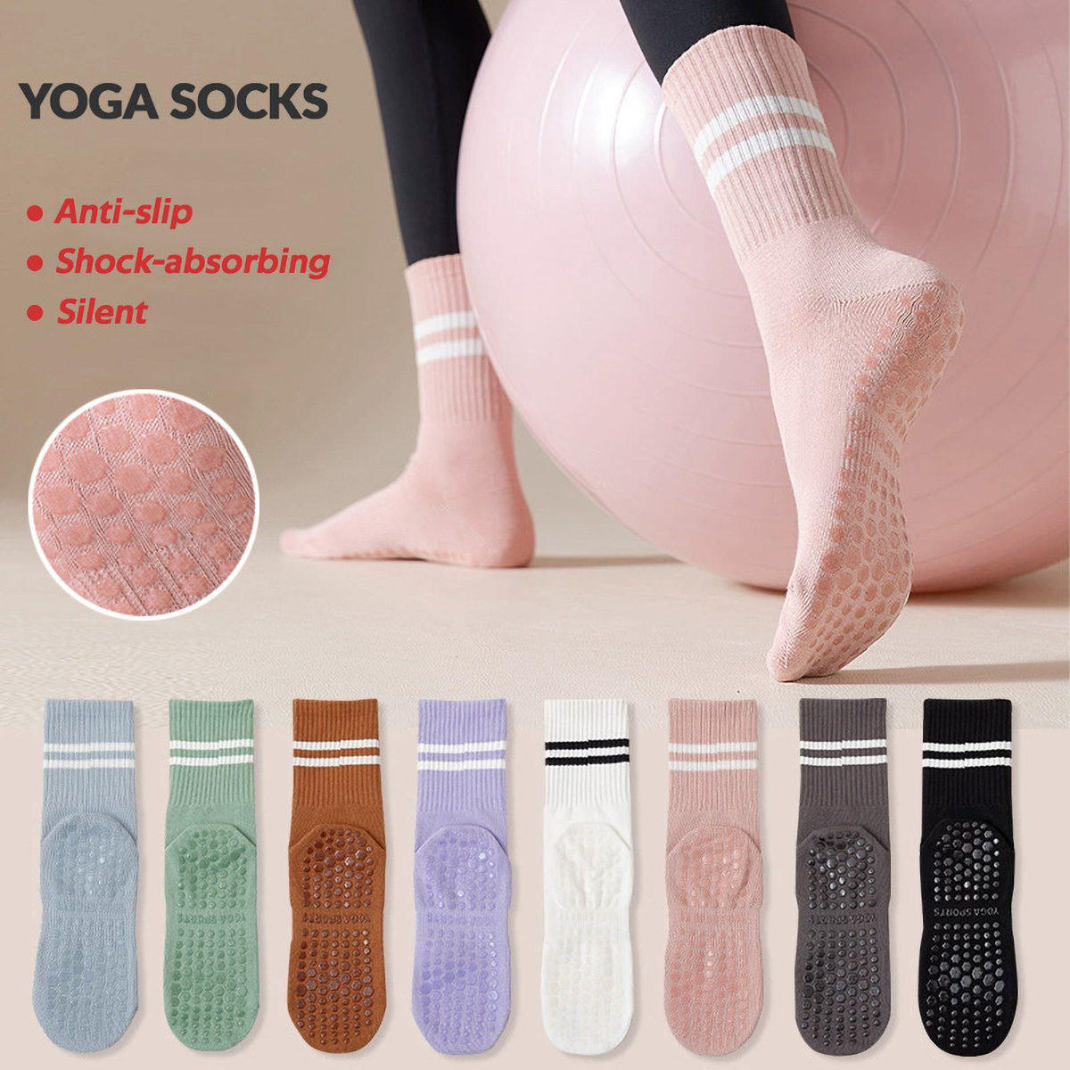 3 Pairs Long Yoga Socks with G - Pilates Yoga And Barre recensione e prezzo