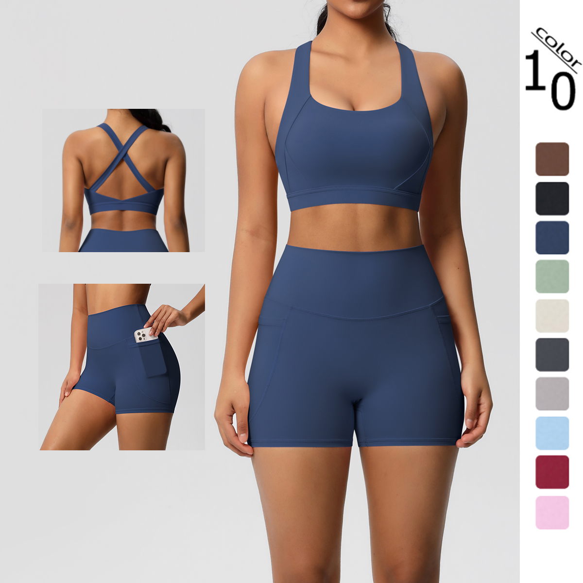 2PCS Sportswear With Pocketed  - Pilates Yoga Leggings recensione e prezzo