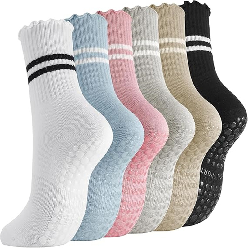 1 Pairs Stripe Ruffle Pilates  - Pilates Yoga And Barre recensione e prezzo