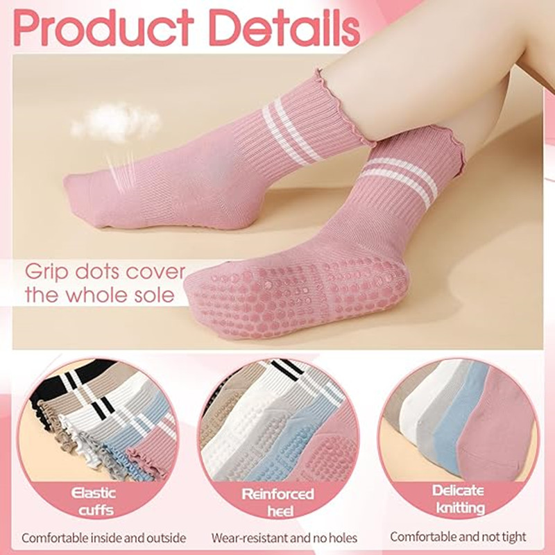 1 Pairs Stripe Ruffle Pilates  - Pilates Yoga And Barre recensione e prezzo